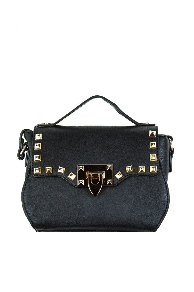 Alicia Black Studded Shoulder Bag