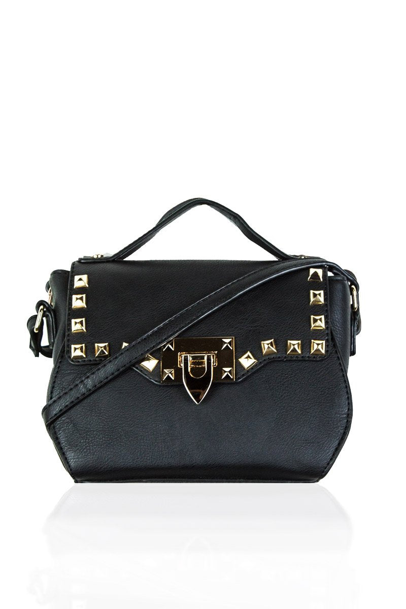 Alicia Black Studded Shoulder Bag