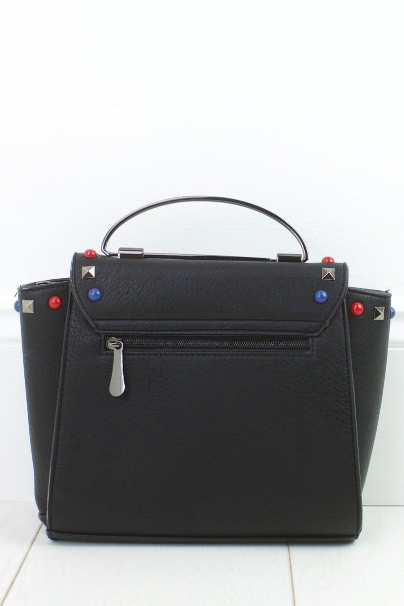 Anya Black Stud Satchel Bag