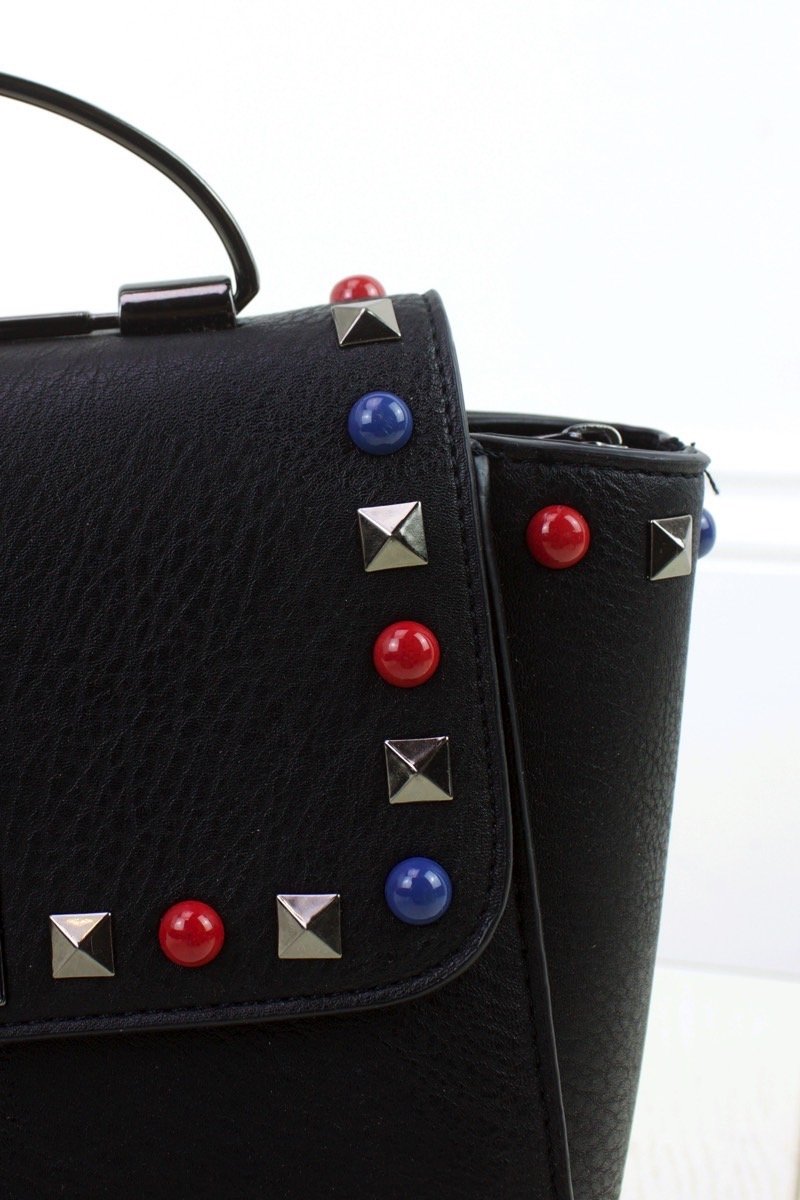 Anya Black Stud Satchel Bag