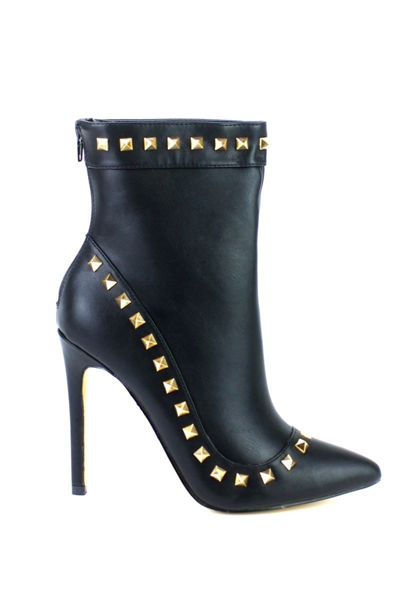 Ariana Black Stud Ankle Boot
