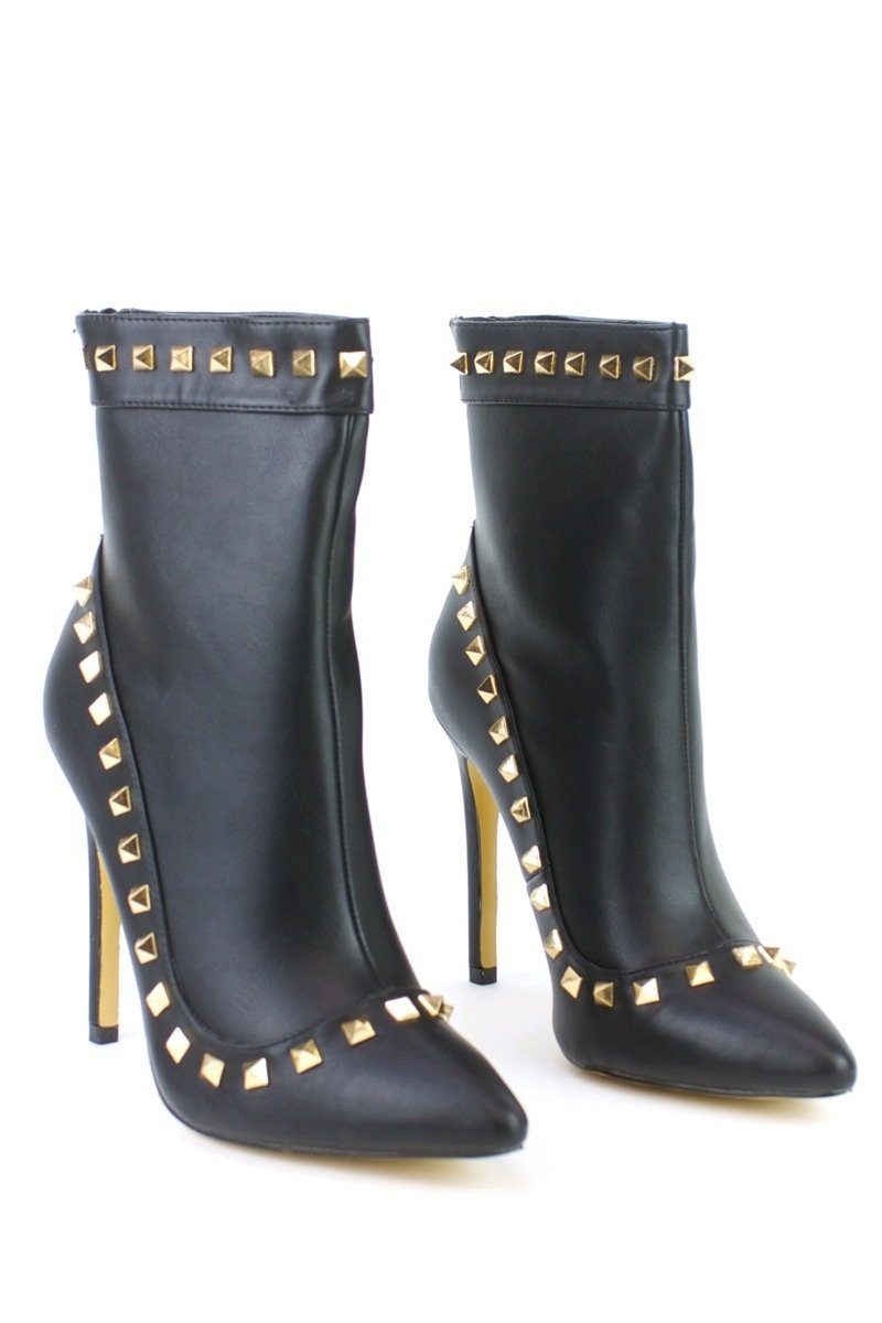 Ariana Black Stud Ankle Boot