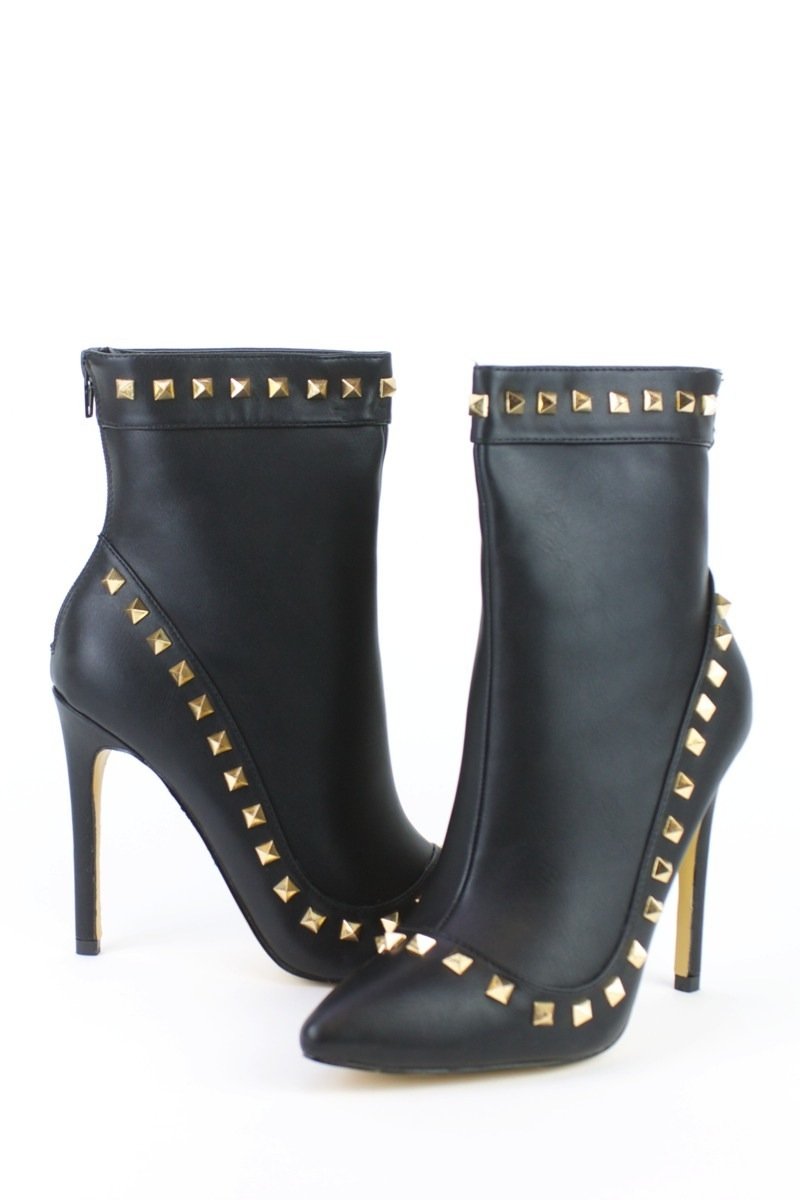 Ariana Black Stud Ankle Boot