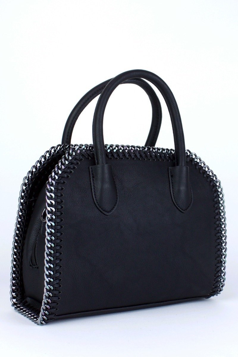Calista Black Chain Tote Bag