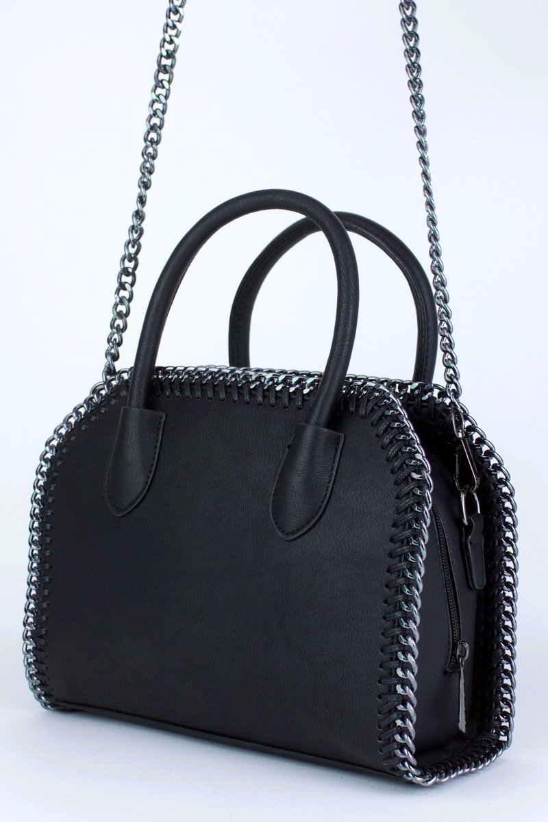 Calista Black Chain Tote Bag