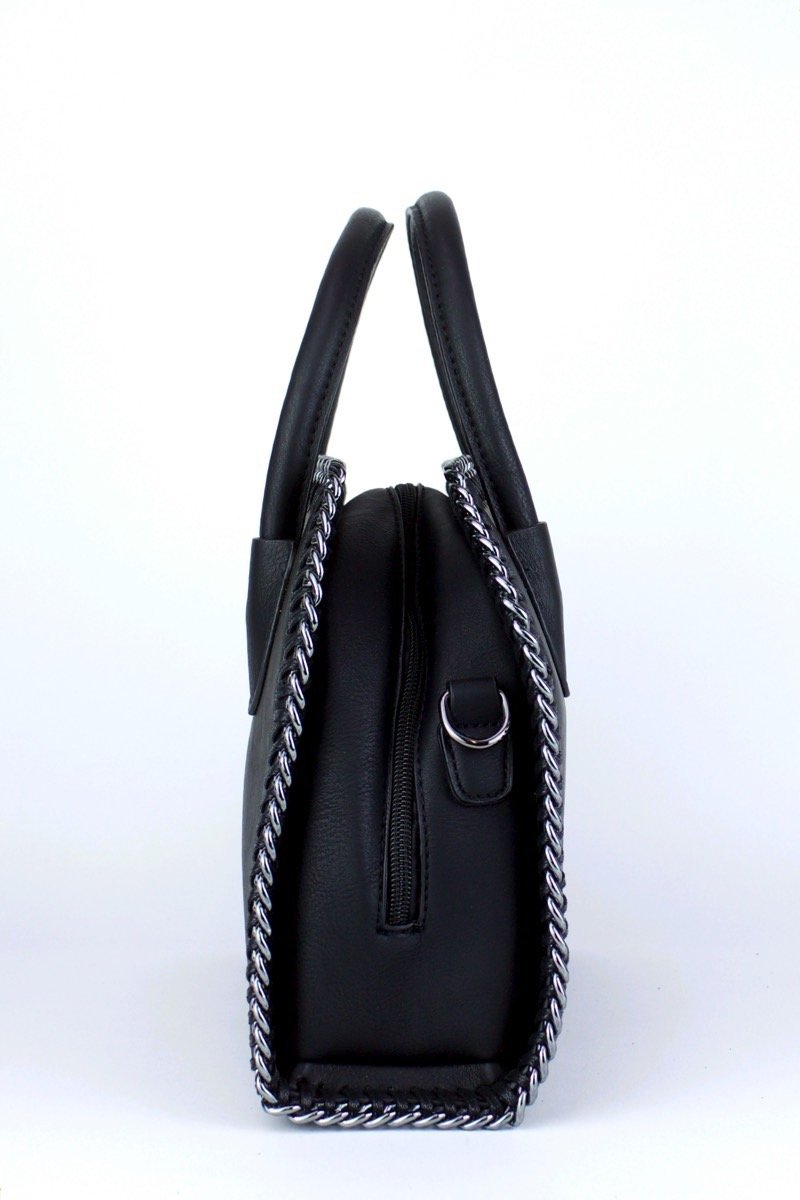 Calista Black Chain Tote Bag