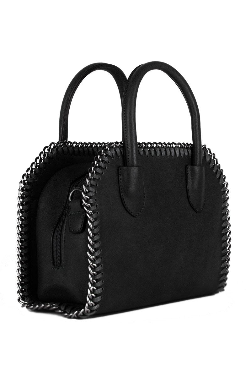 Calista Black Chain Tote Bag