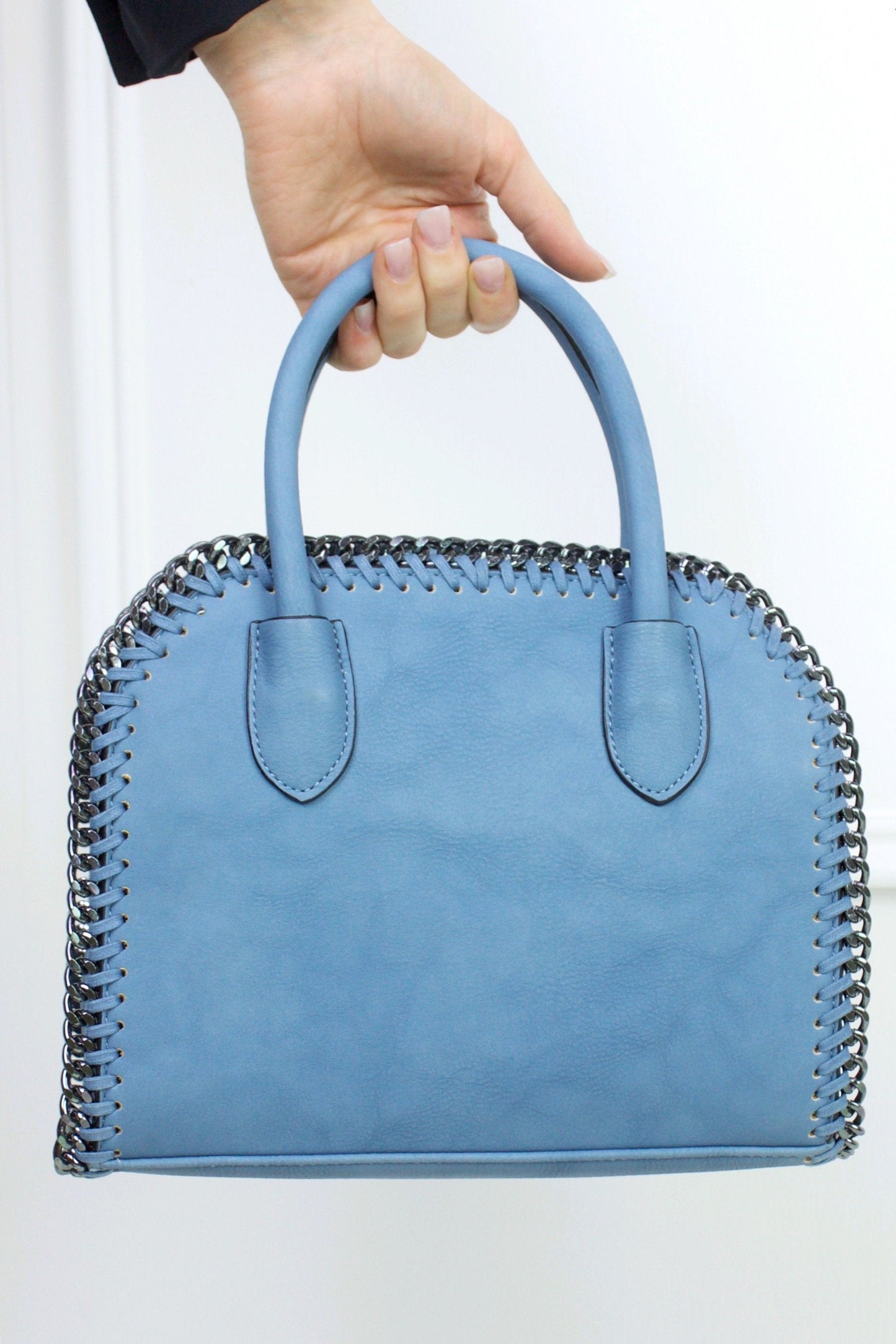 Calista Blue Chain Tote Bag