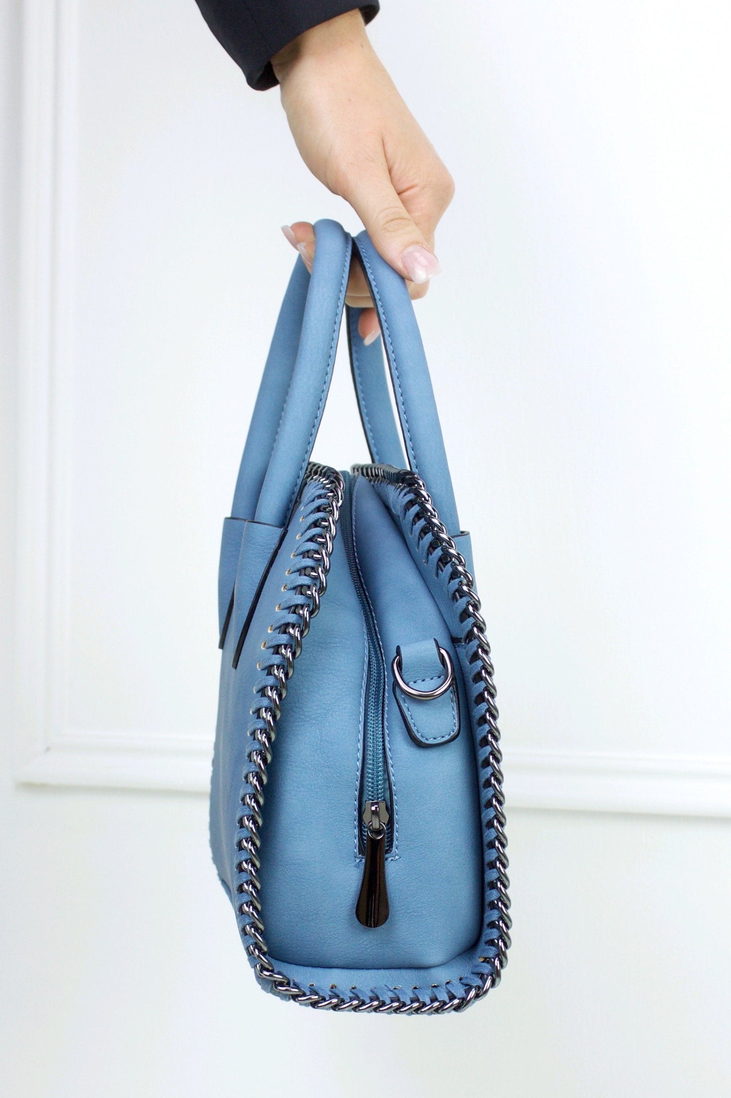 Calista Blue Chain Tote Bag
