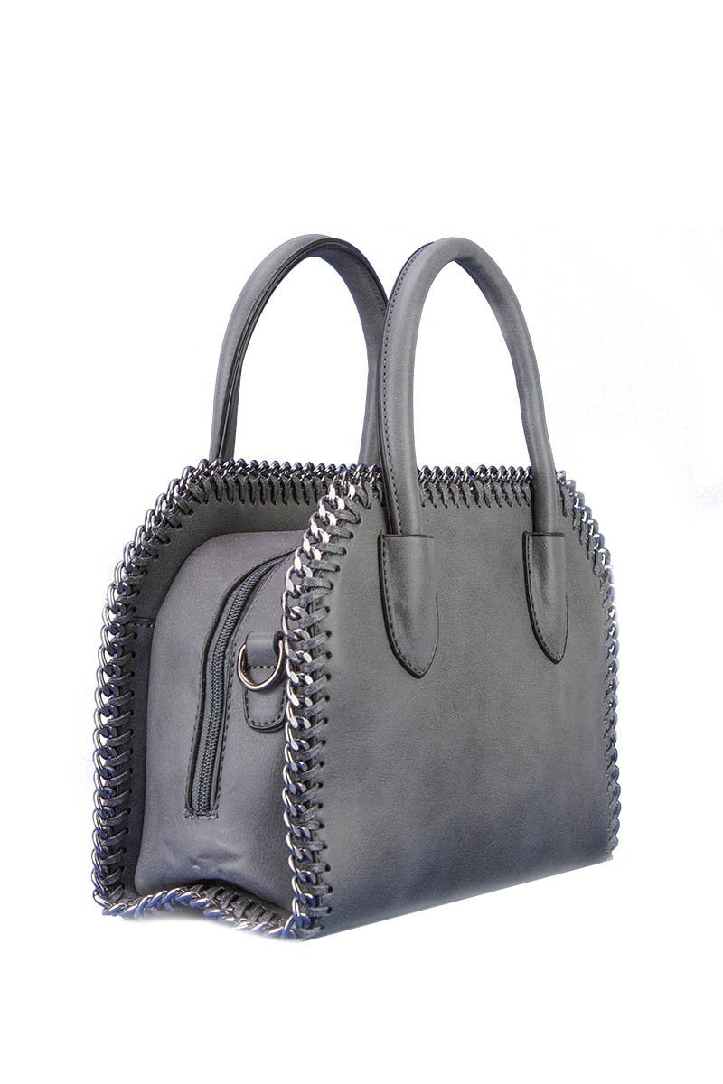 Calista Grey Chain Tote Bag