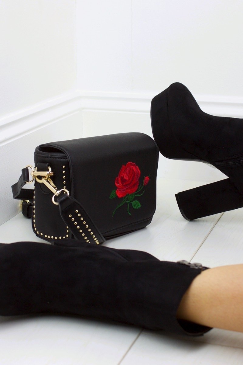 Cameo Rose Stud Shoulder Bag