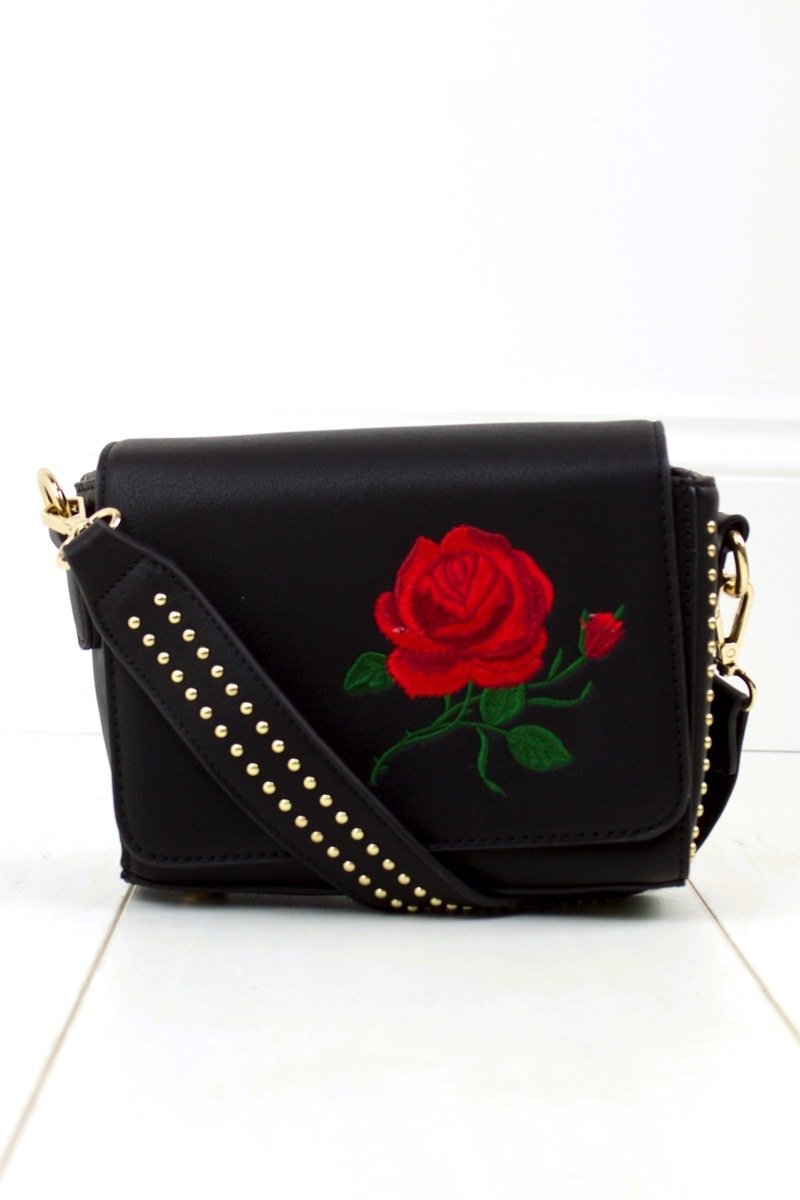 Cameo Rose Stud Shoulder Bag