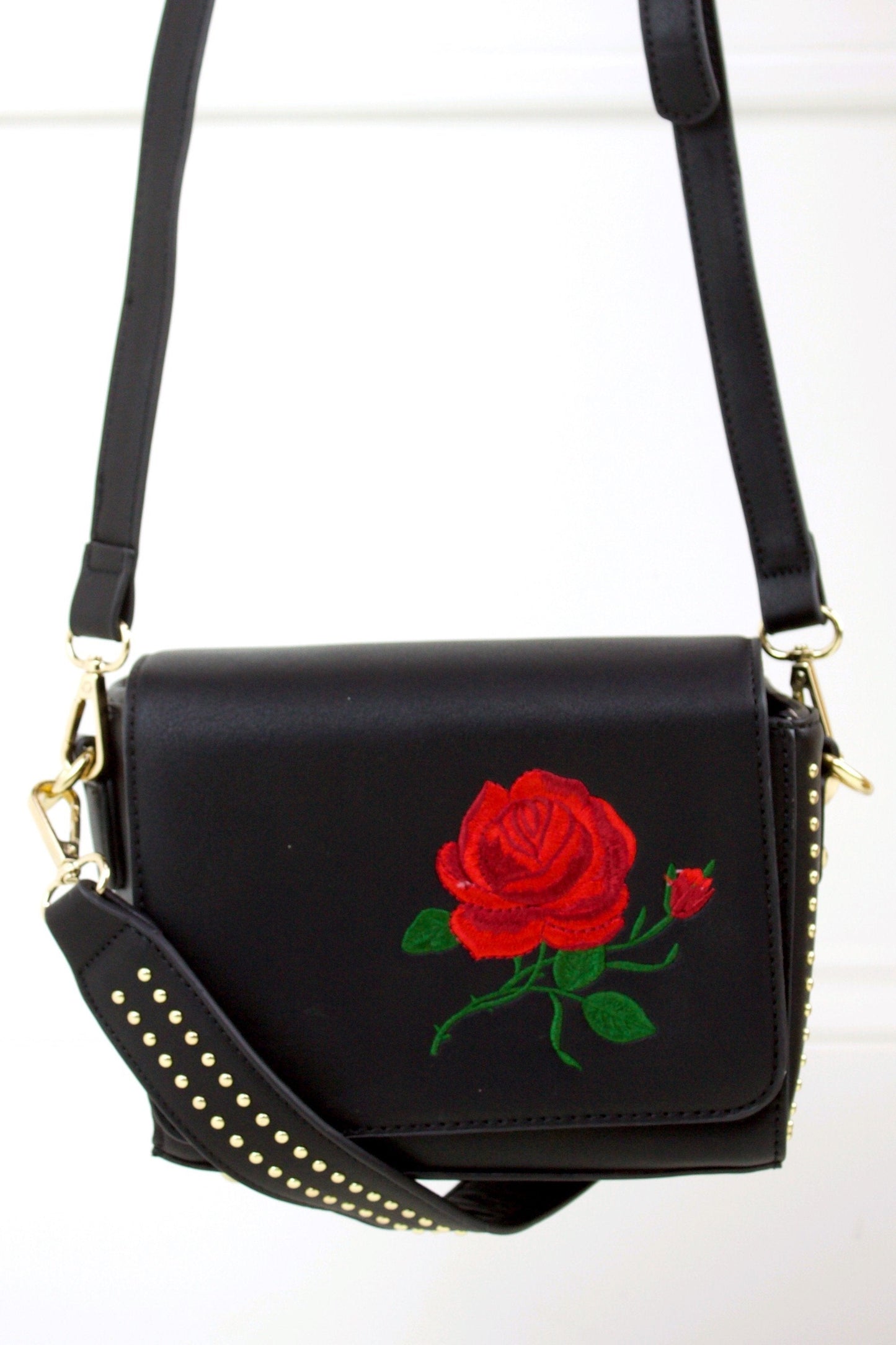 Cameo Rose Stud Shoulder Bag