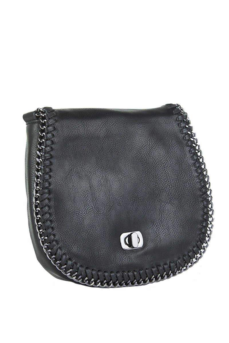 Carney Black Chain Detail Shoulder Bag