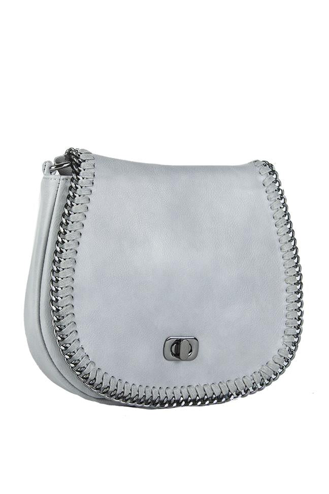 Carney Grey Chain Detail Shoulder Bag