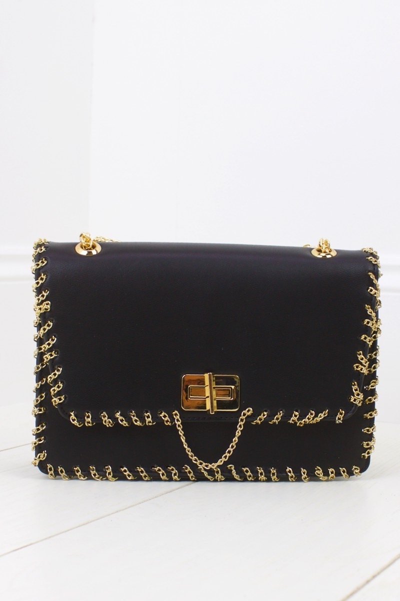 Carrie Black Chain Shoulder Bag