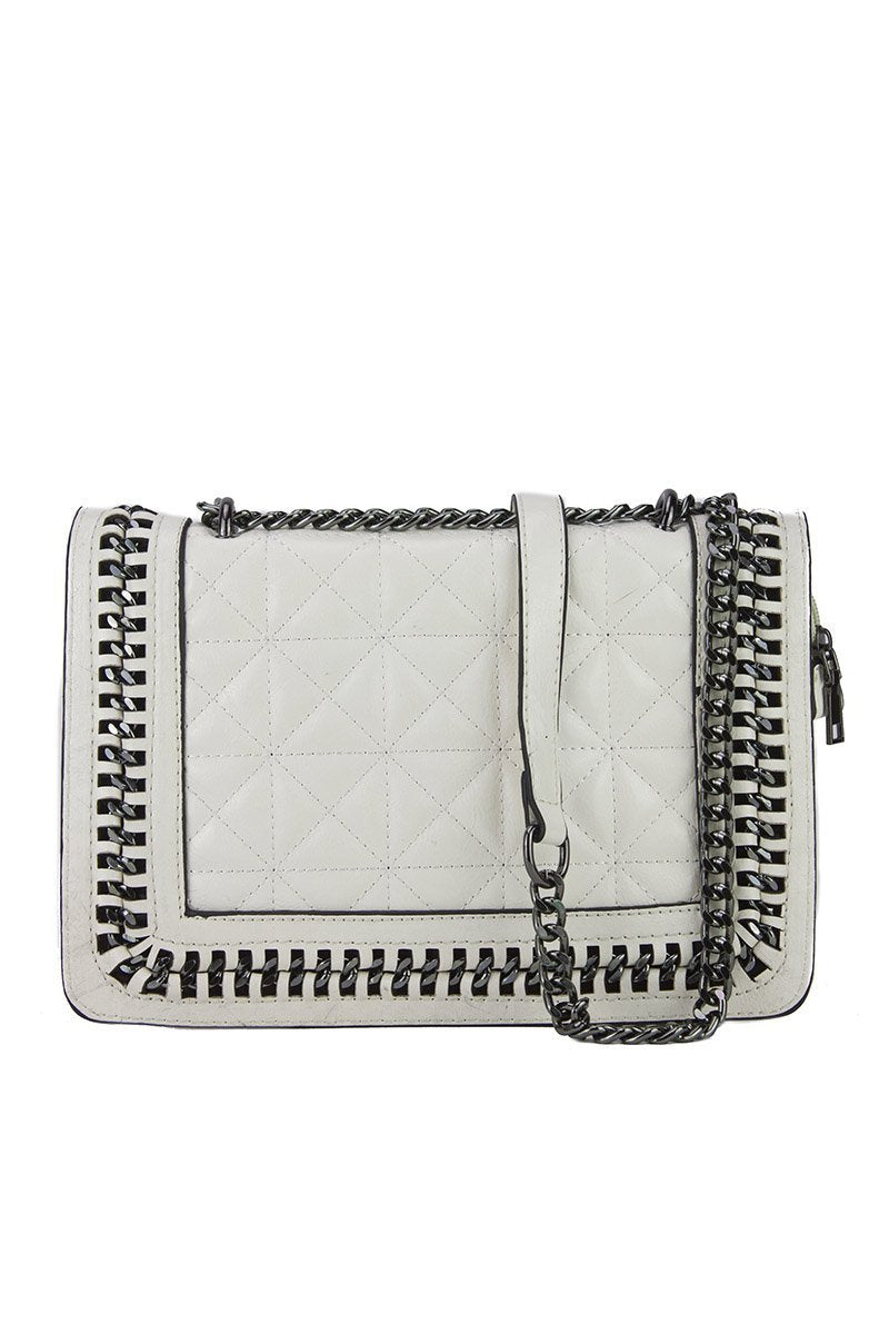 Claudine Beige Quilted Chain Bag