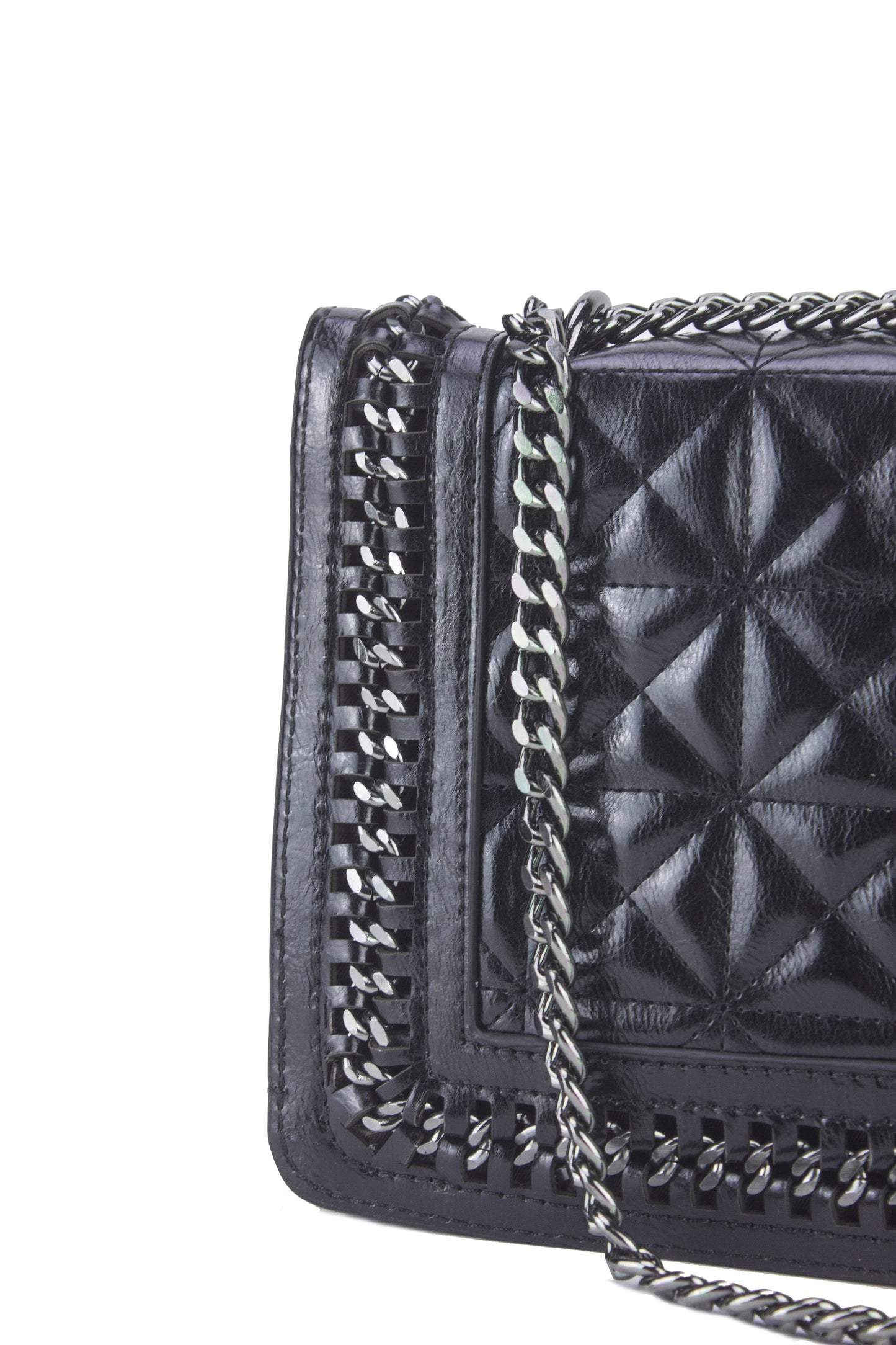 Claudine Black Quilted Chain Bag