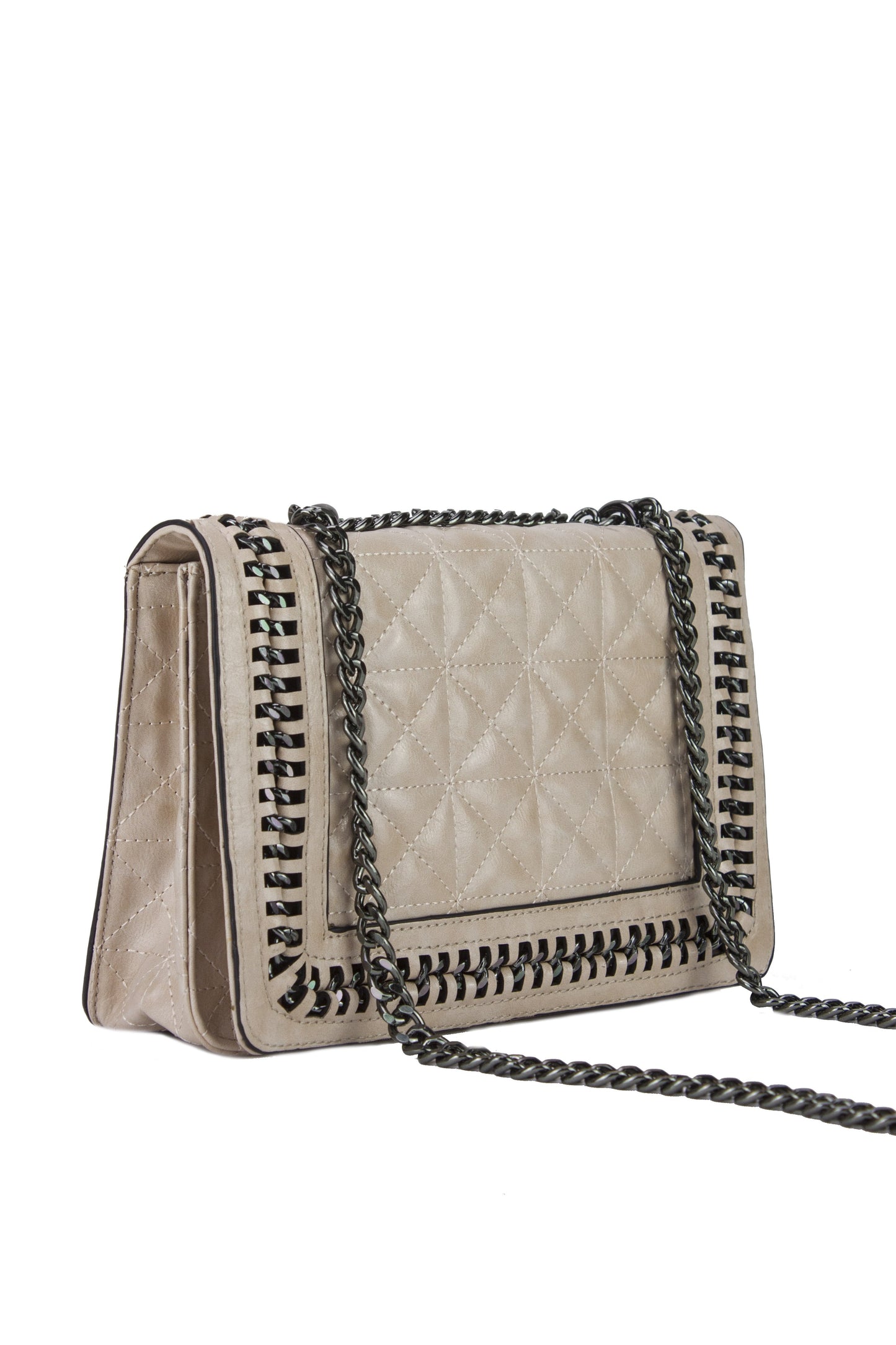 Claudine Nude Quilted Chain Bag