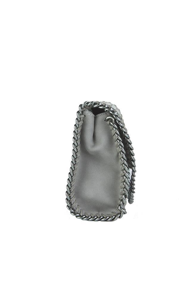 Ella Grey Faux Suede Chain Clutch Shoulder Bag