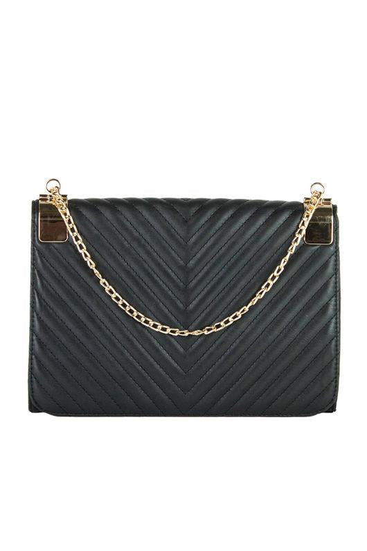Emma Black Quilted Shoulder Bag