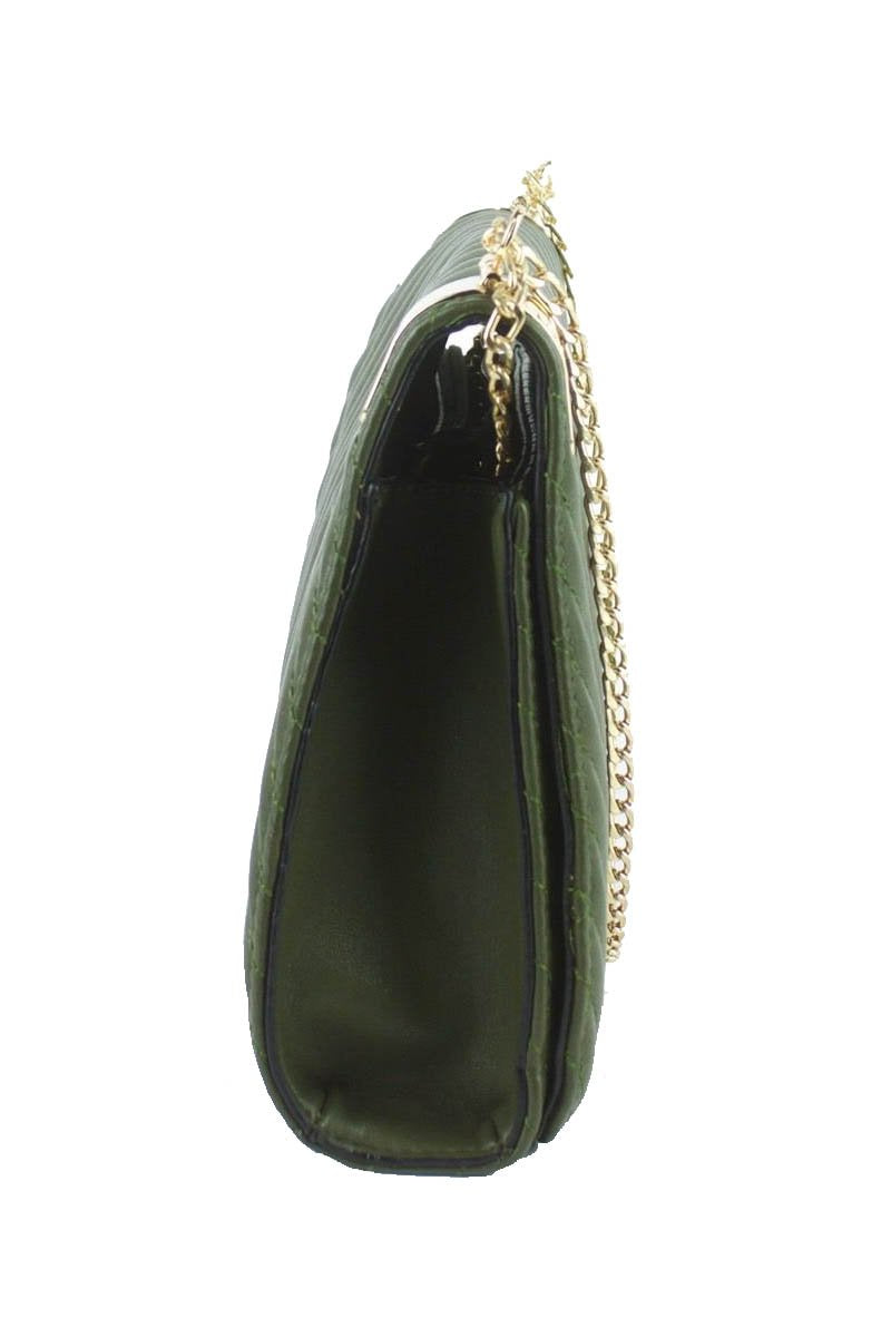Emma Khaki Quilted Shoulder Bag