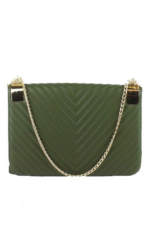 Emma Khaki Quilted Shoulder Bag