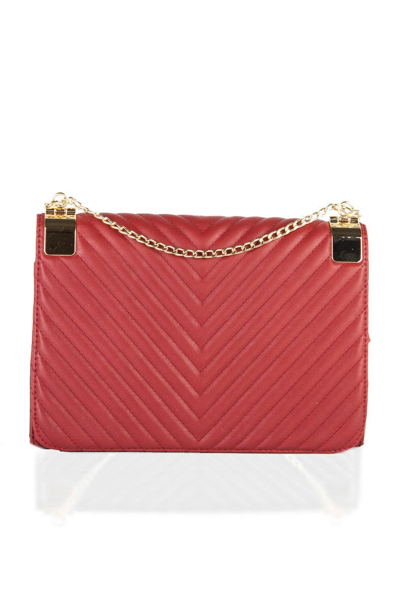 Emma Red Quilted Shoulder Bag