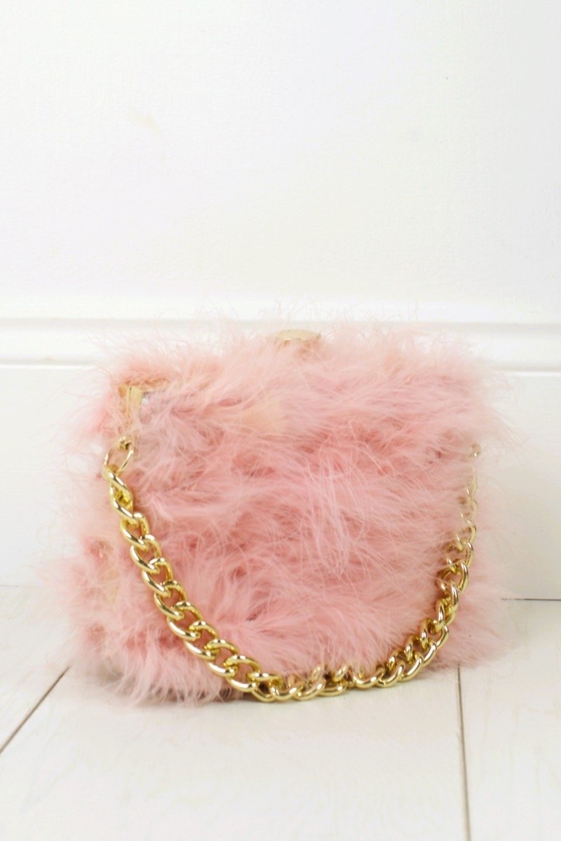 Felicity Pink Feather Bag