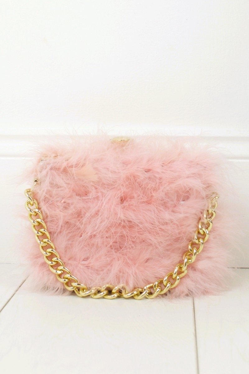 Felicity Pink Feather Bag