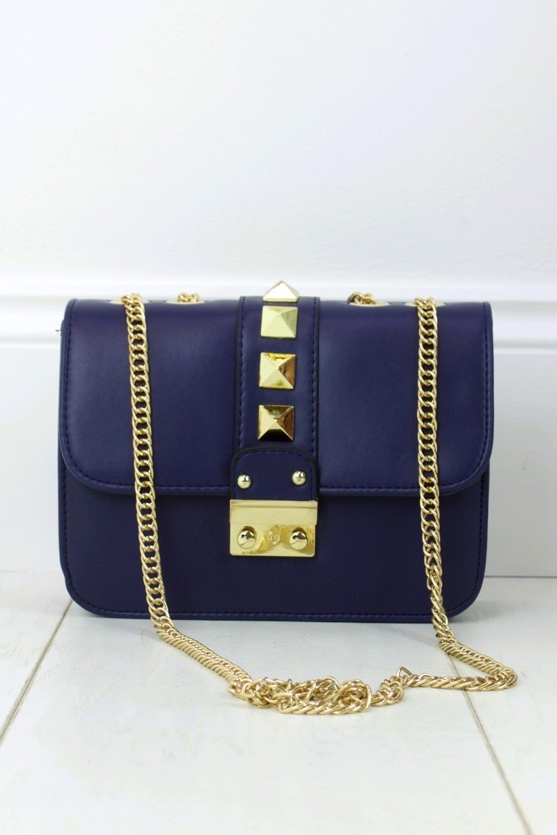Giovanni Navy Stud Mini Shoulder Bag