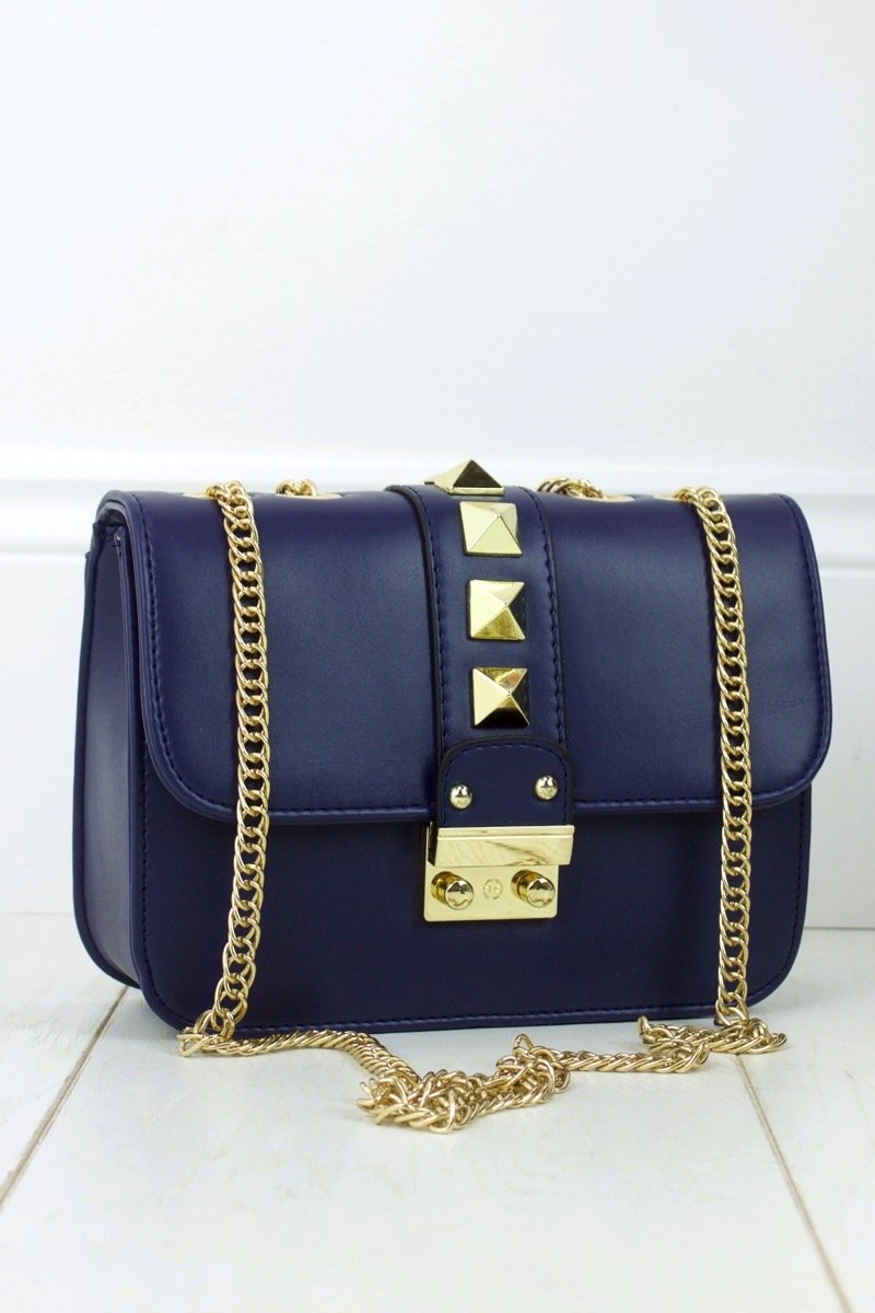 Giovanni Navy Stud Mini Shoulder Bag