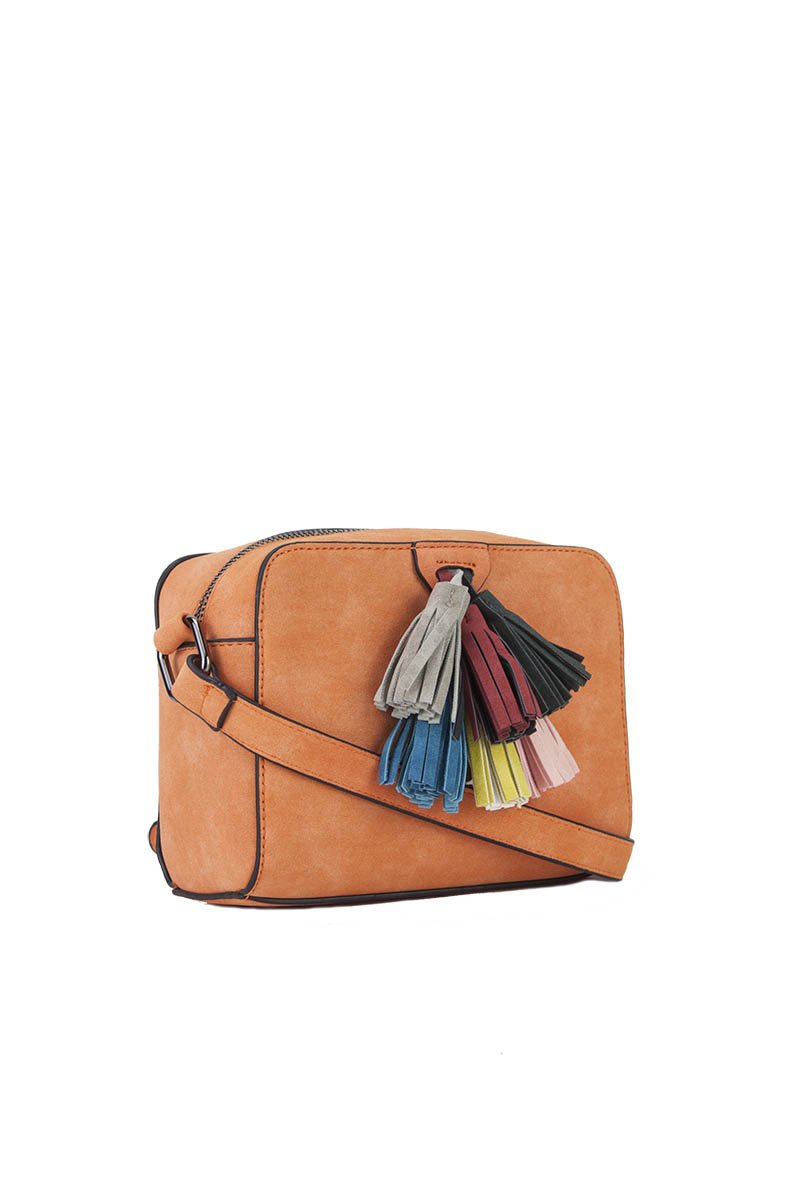 Hailey Orange Tassel Shoulder Bag