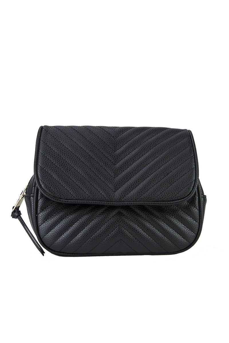 Jessica Black Quilted Belt Bag