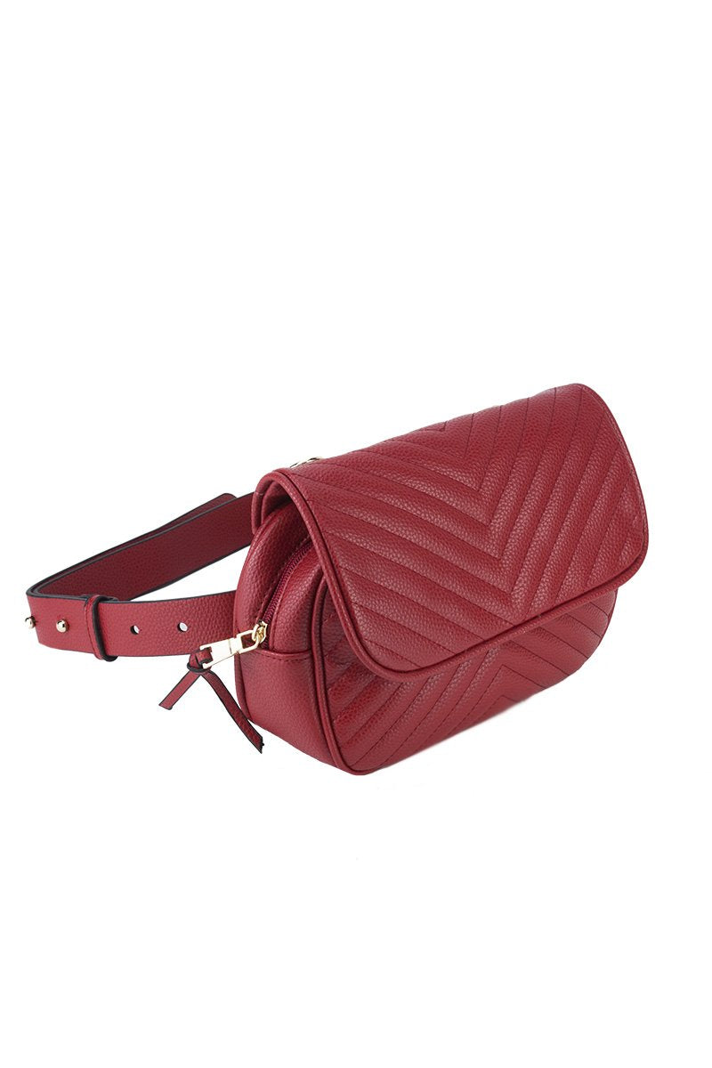 Jessica Red Quilted Belt Bag