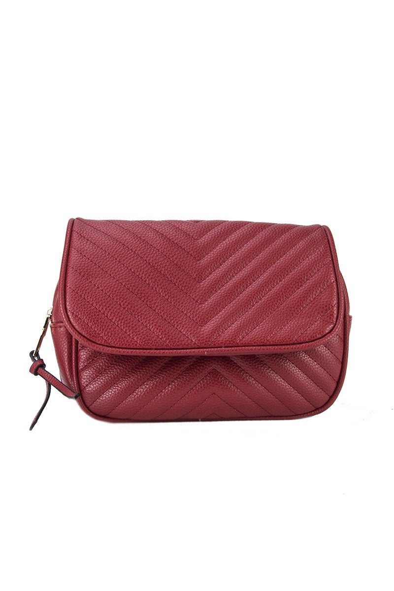 Jessica Red Quilted Belt Bag