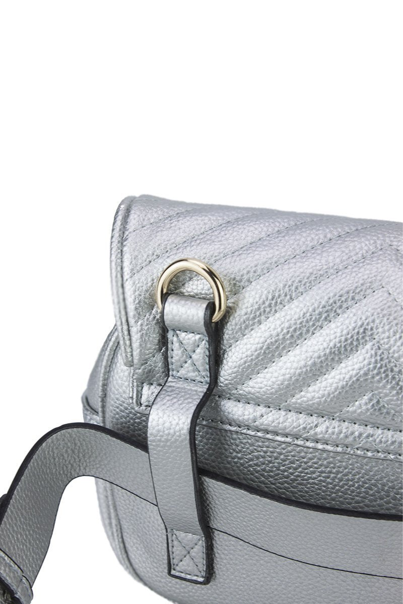 Jessica Silver Quilted Belt Bag