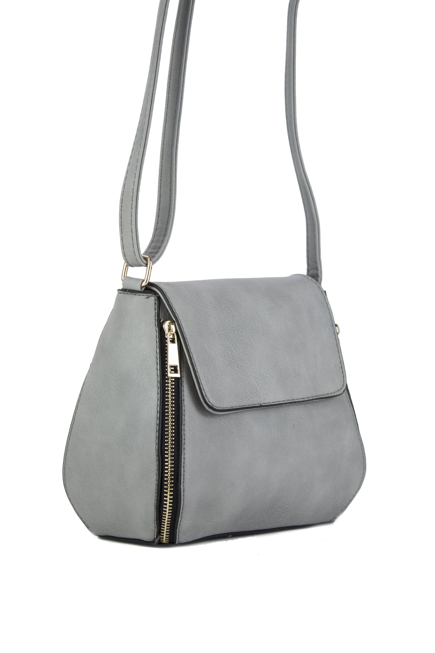 Kara Grey Cross Body Bag With Gold Detail