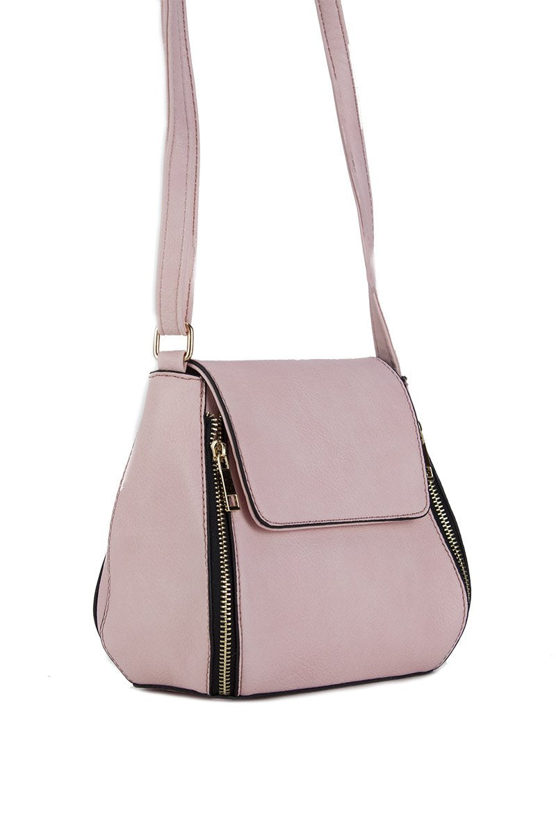Kara Pink Cross Body Bag With Gold Detail