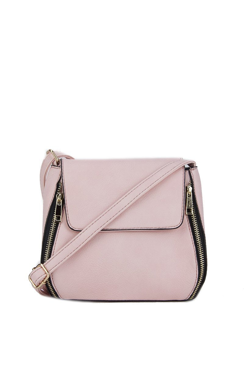 Kara Pink Cross Body Bag With Gold Detail