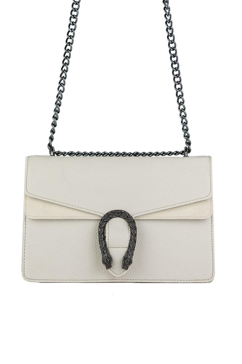 Kayleigh Cream Tiger Chain Shoulder Bag