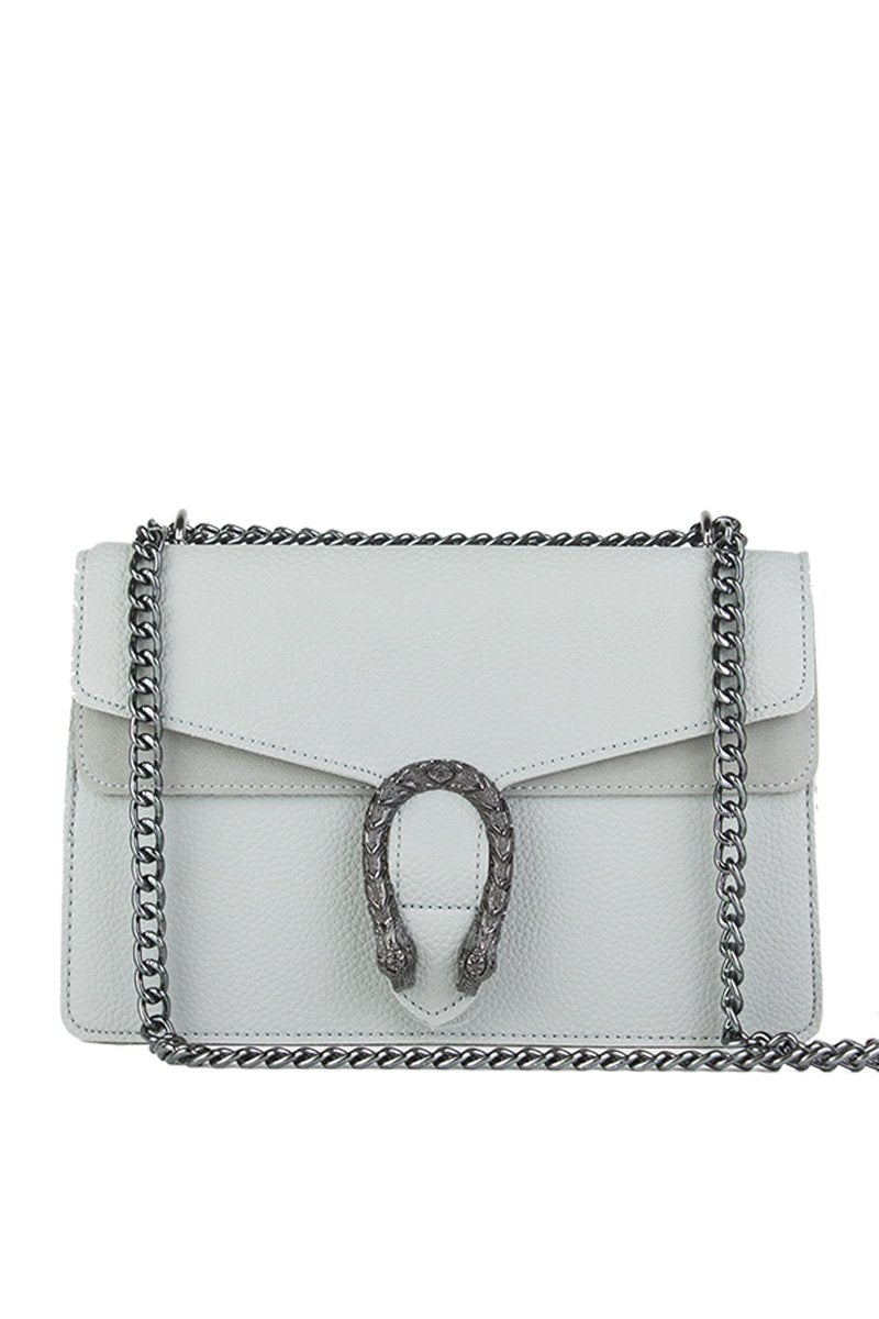Kayleigh Grey Tiger Chain Shoulder Bag