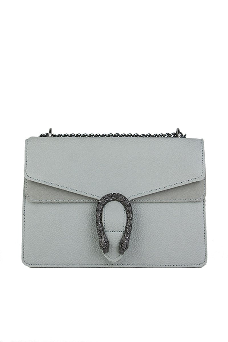 Kayleigh Grey Tiger Chain Shoulder Bag
