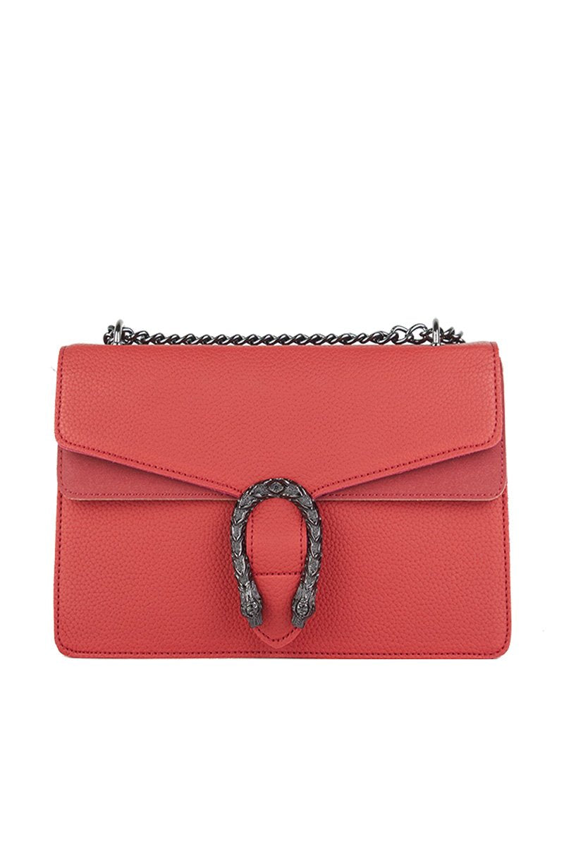 Kayleigh Red Tiger Chain Shoulder Bag