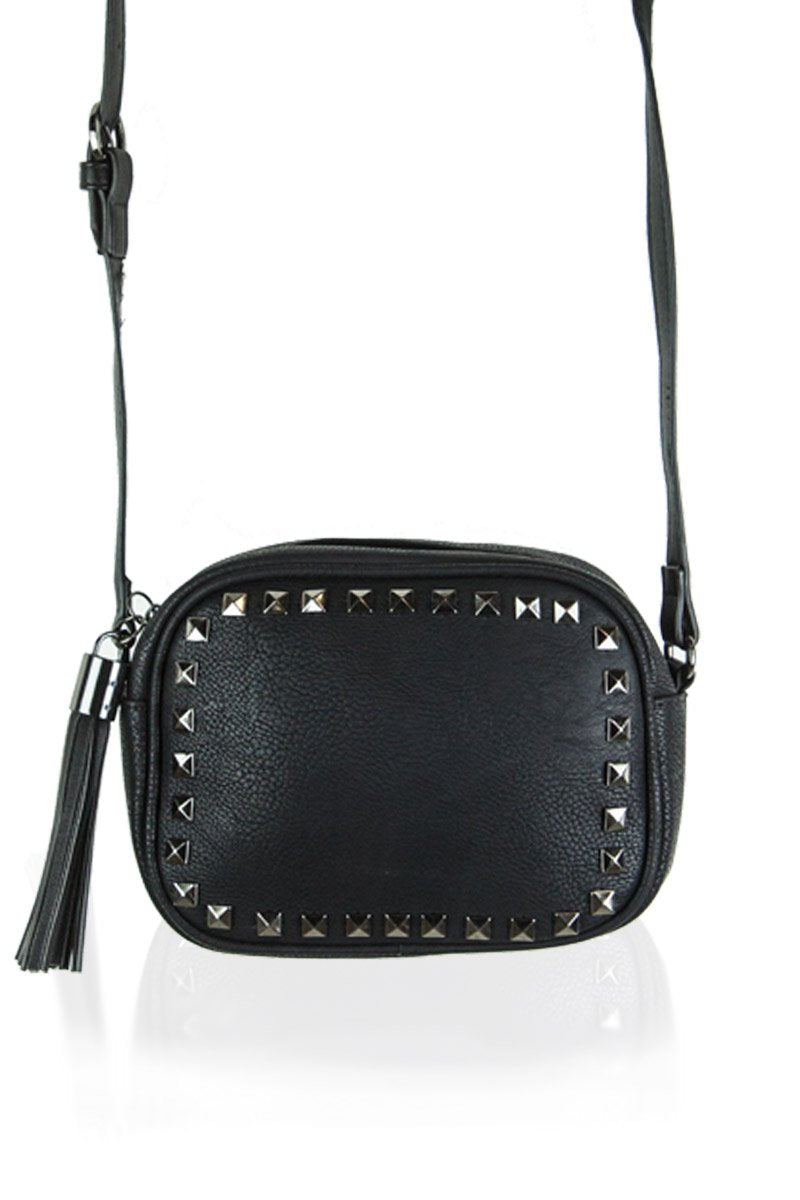 Kyla Black Studded Crossbody Bag