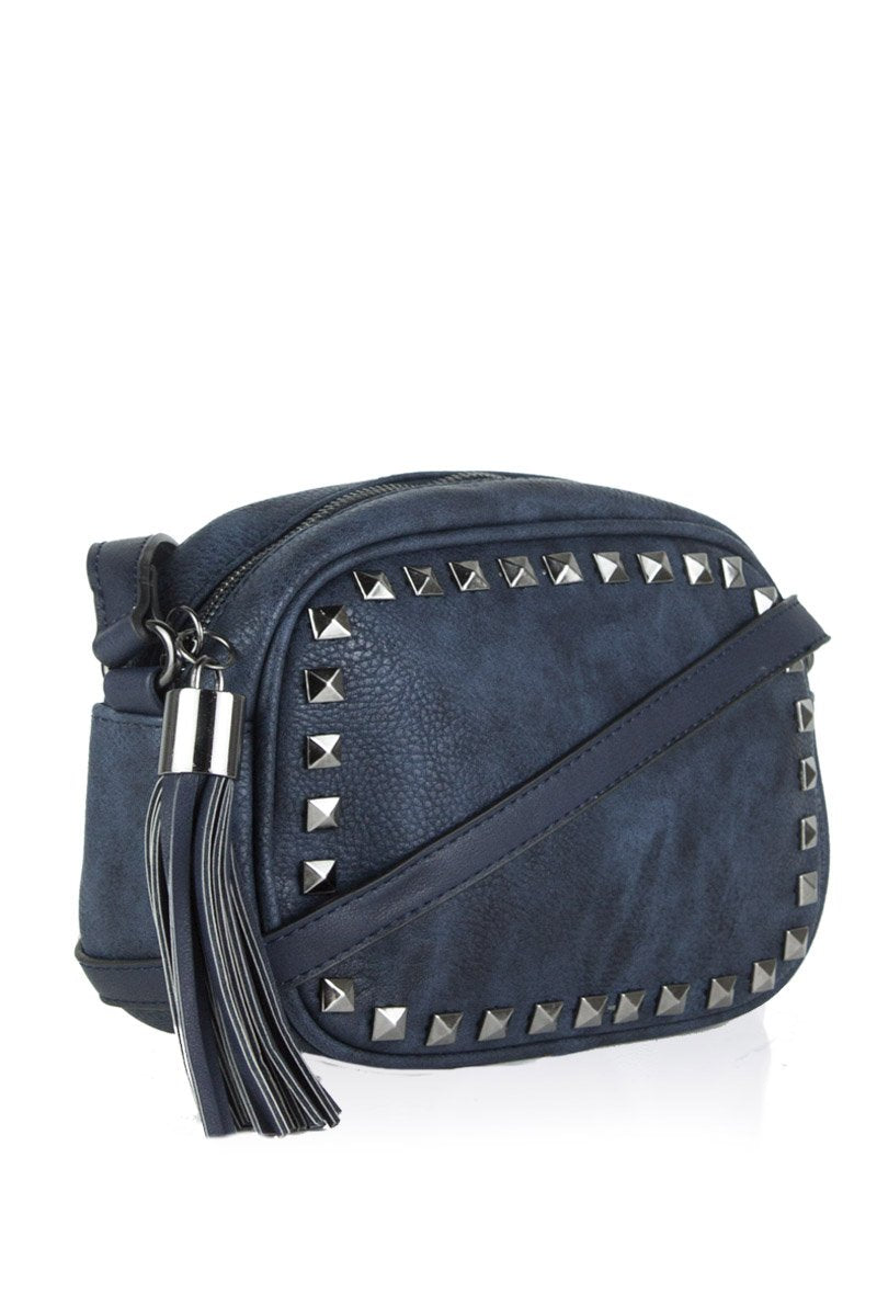 Kyla Navy Studded Crossbody Bag