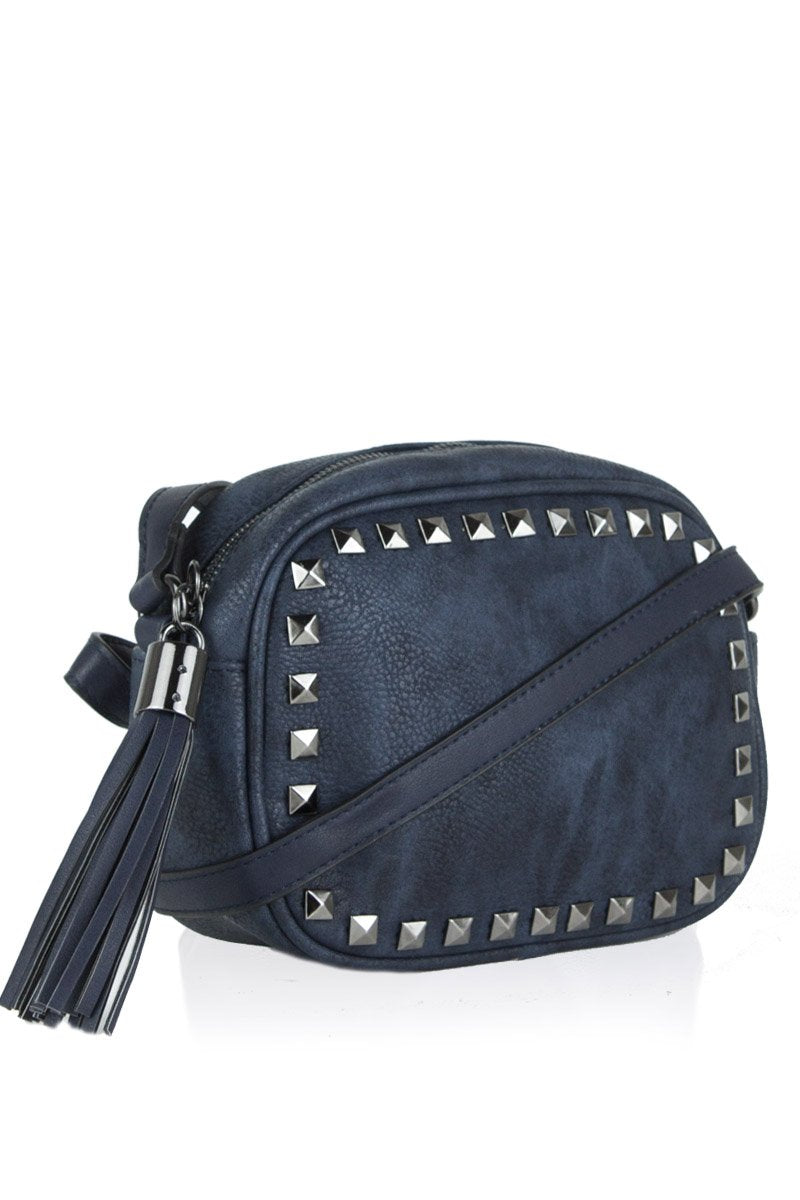 Kyla Navy Studded Crossbody Bag