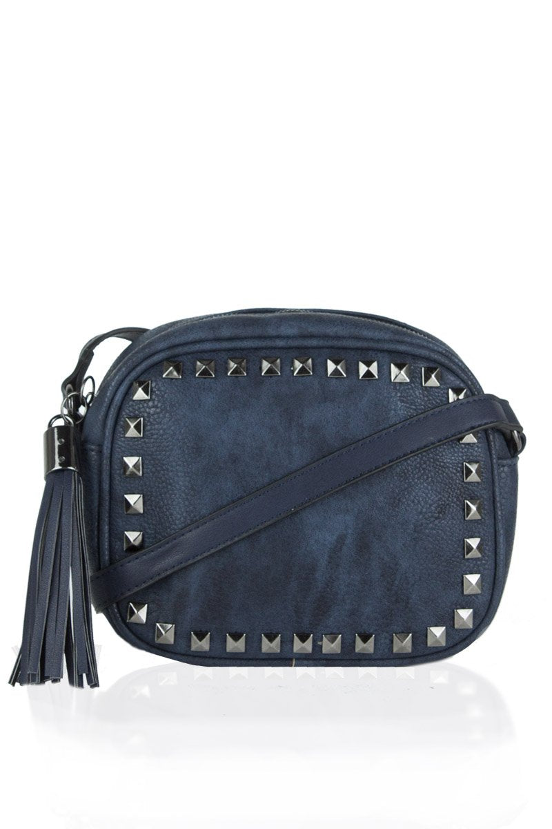 Kyla Navy Studded Crossbody Bag