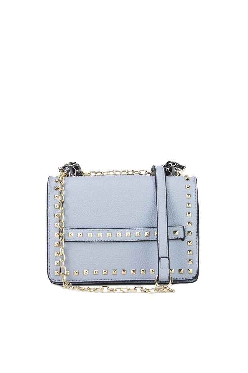 Lila Blue Stud Chain Shoulder Bag