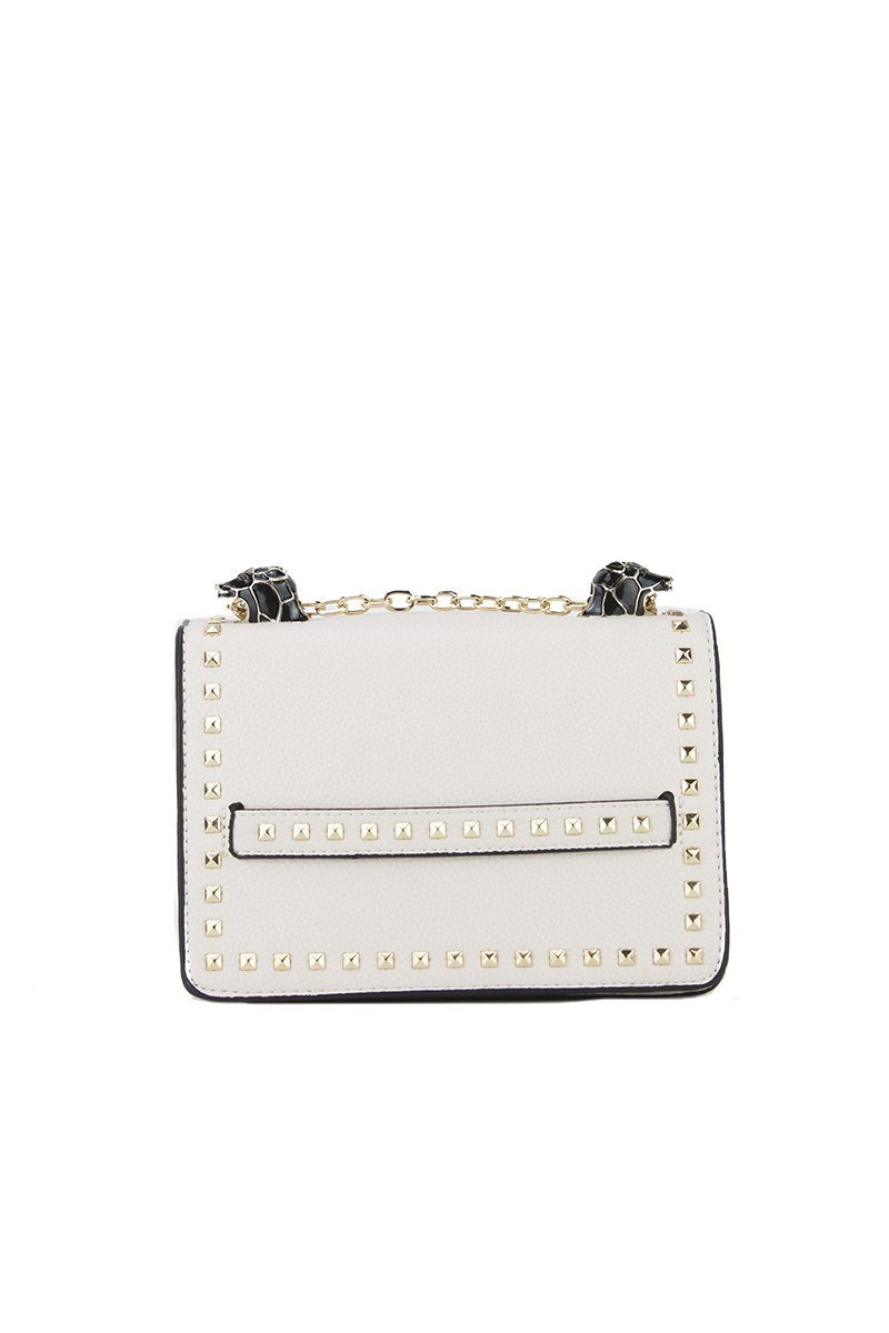 Lila Nude Stud Chain Shoulder Bag